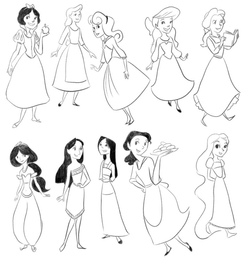 Princess Draw All Draw All The Princesses by MissSmish on DeviantArt