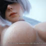 (Nier Automata) Giantess 2B finds you on her leg