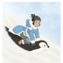 LOK: Little Korra- Penguin Sledding (Colored)