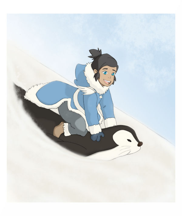 LOK: Little Korra- Penguin Sledding (Colored)