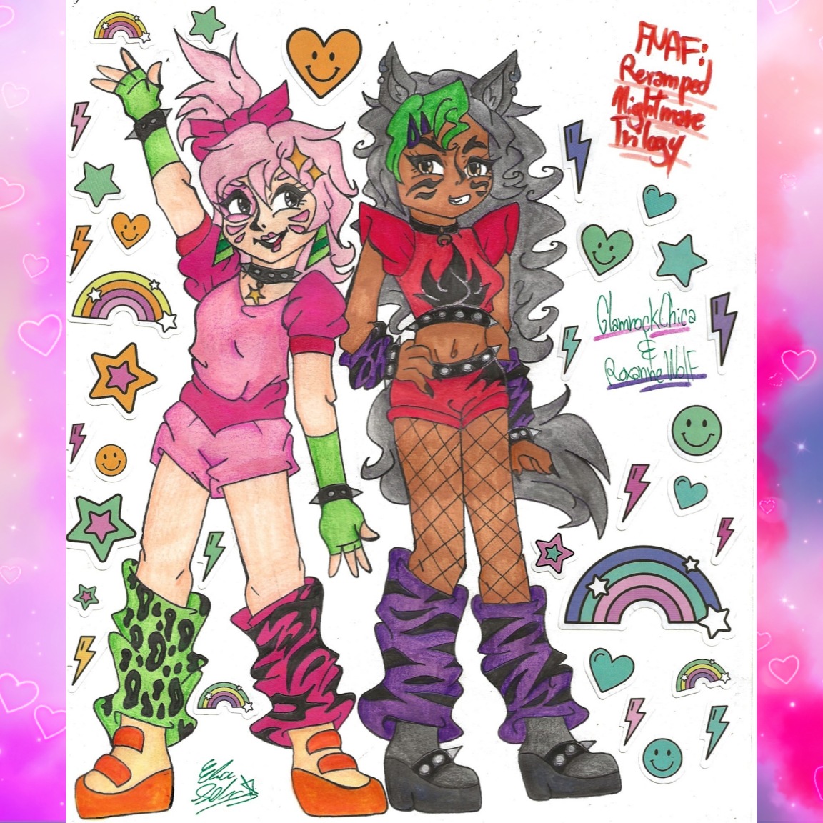 Glamrock Chica And Roxanne Wolf Human Version By ElenexInkCartoon On glamrock-chica-and-roxanne-wolf-human-version-by-elenexinkcartoon-on
