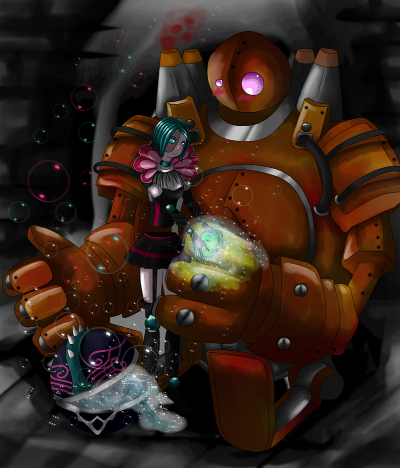 Goth Orianna and Rusty Blitzcrank by DropDeadCake on DeviantArt