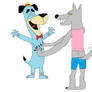 Brenna tickles Huckleberry Hound