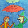 Luigi and Daisy in the rain