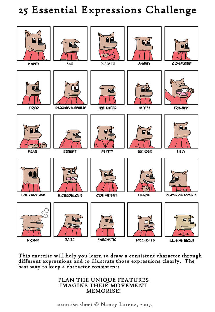 Expressions Sheet by DavidMcGruff on DeviantArt