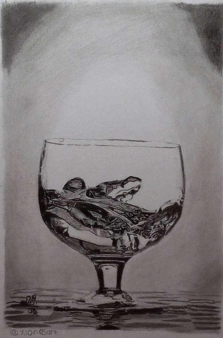 Hyper realistic pencil drawing glass of water. by vanessathebossbitch ...