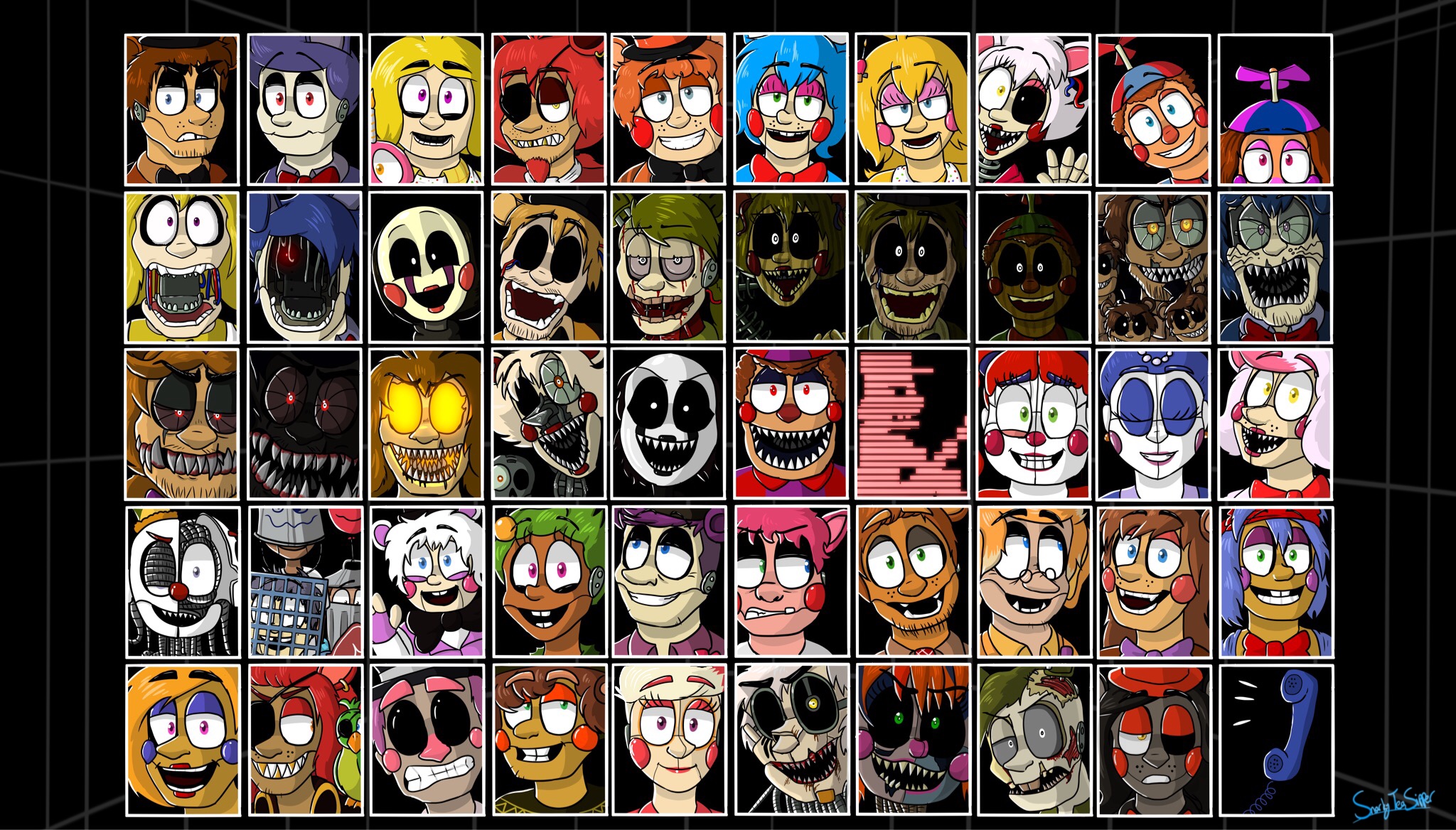 Ultimate Custom Night Roster (FNAF Fanart) by SnarkyTeaSipper on DeviantArt