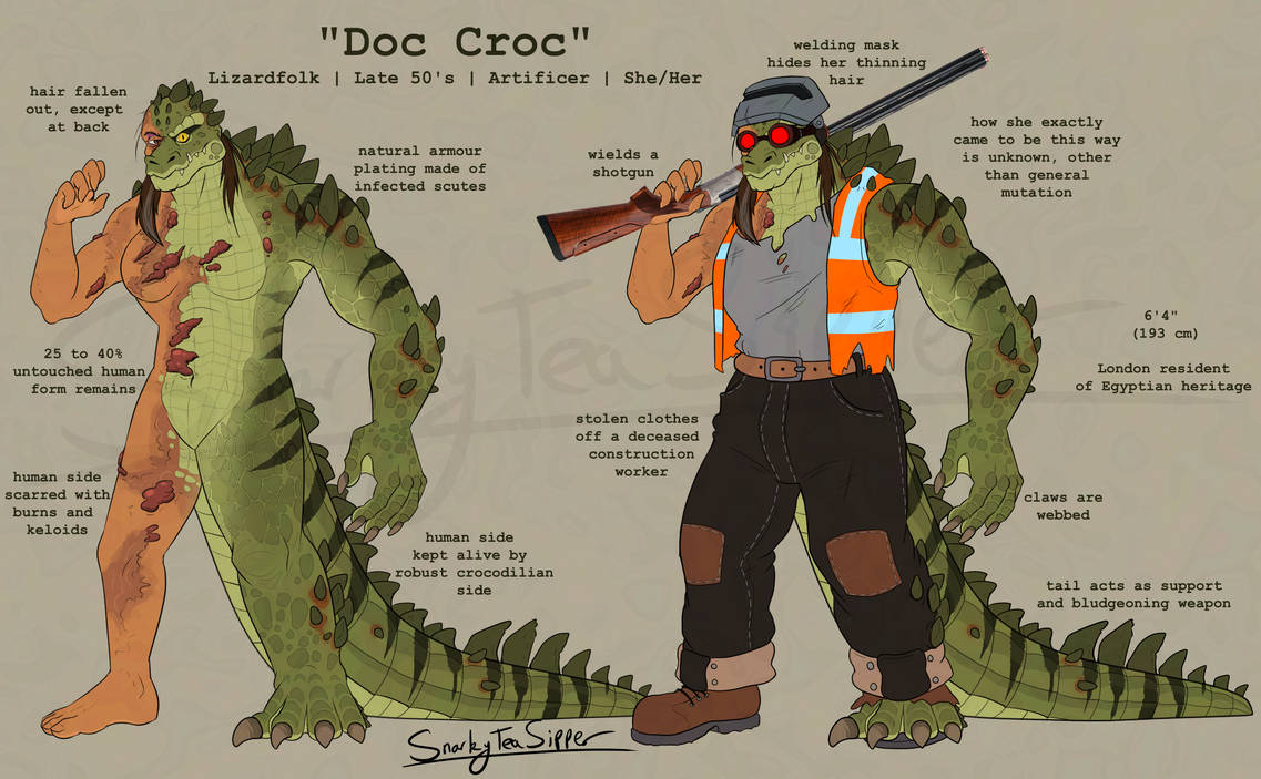 Doc Croc Reference Sheet by SnarkyTeaSipper on DeviantArt