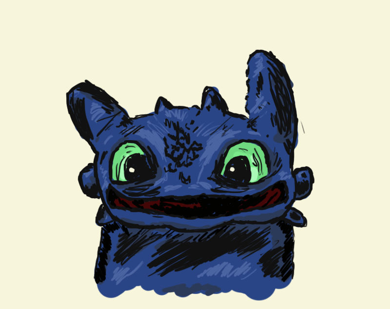 Toothless quick scribble :) by AbsoluteNow on DeviantArt