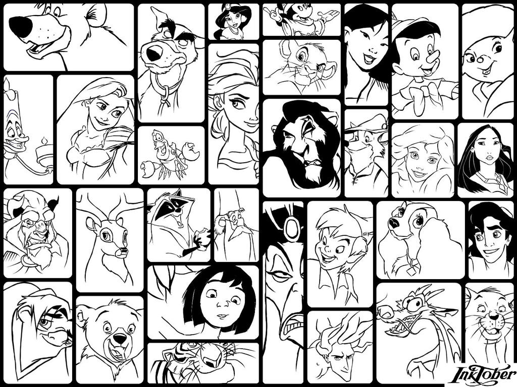 2015 Inktober Collage Disney by ArtClem on DeviantArt
