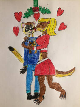 My favorite TD Girl kissing me under the mistletoe