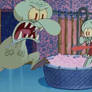 Squidasarurs rex stops by at Squidward's house