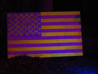 The American Flag, but with Jack-O-Lanterns