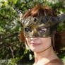 Horned bronze mask_
