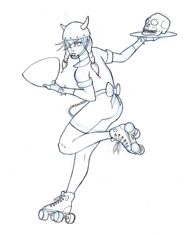 roller derby sketch