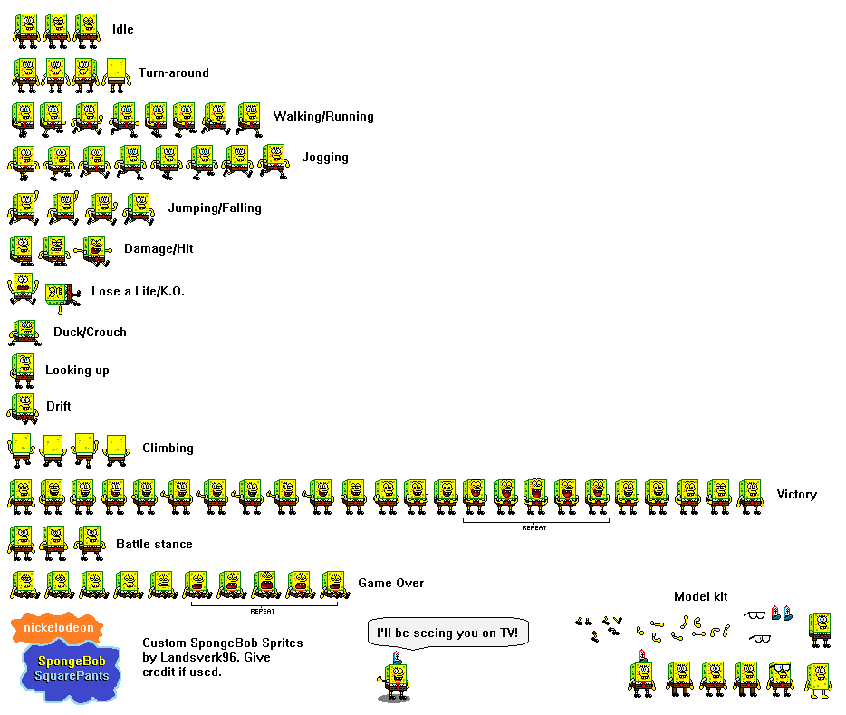 SpongeBob Sprites by Landsverk96 on DeviantArt