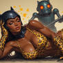 Panther Girl Subdued By Little Globbot