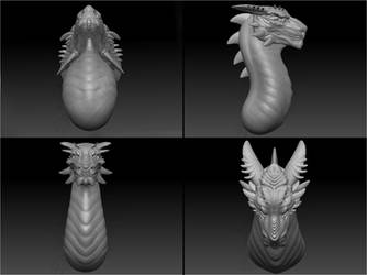 3D Dragon Model Bust