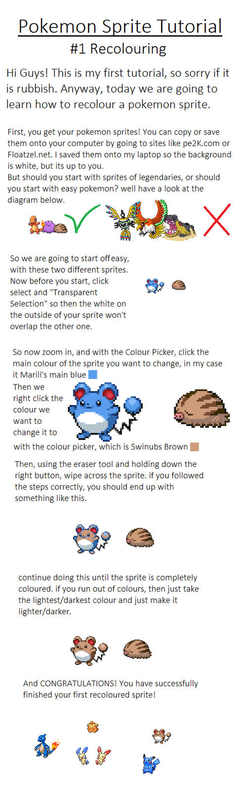 Tutorial - Recoloring Pokemon Sprites Tutorial in Easy + Quick