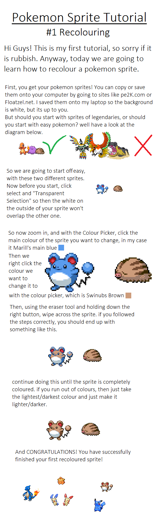 Pokemon Spriting Tutorial 1: Recolouring