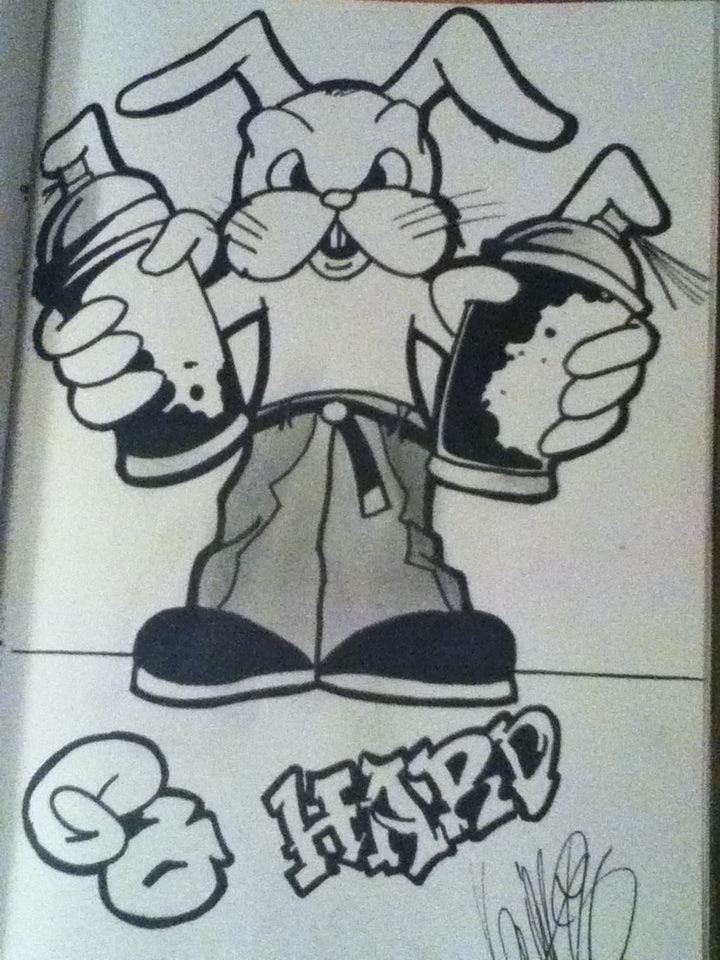 graffiti rabbit by kalvinfresh on