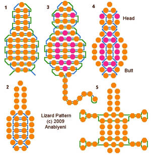 3D beaded lizard instructions