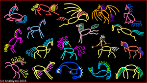 Stick horse wallpaper