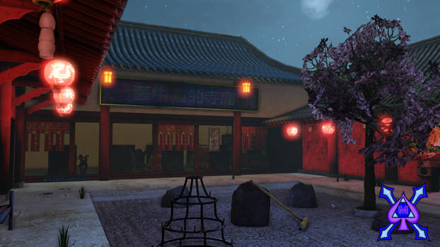 Modern Chinese temple Scene