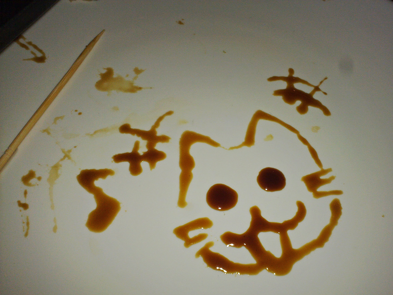 drawing with sweet soy sauce