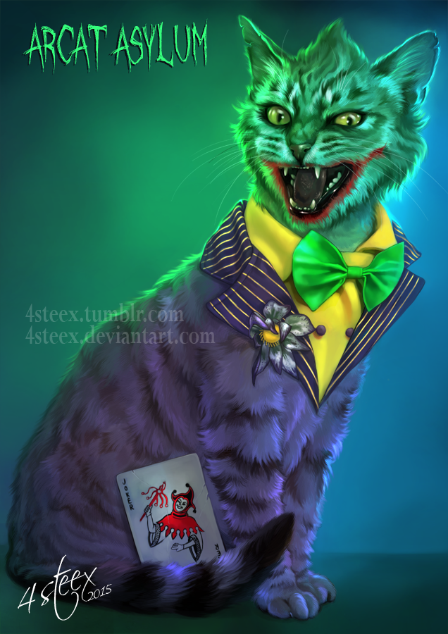 arcat asylum the joker cat by 4steex