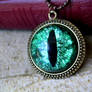 Green Scale Dragon Eye Pendant