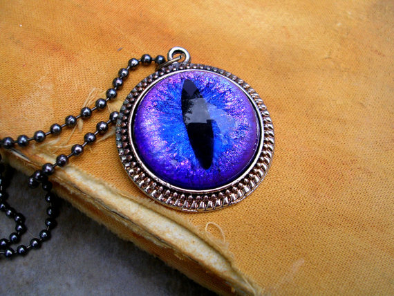 Glowing Violet Dragon Eye Pendant