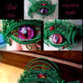 Wire Wrap - Emerald Rose Red Dragon Evil Eye