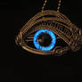 Glow Blue - Cerulean Silver Eye Pendant