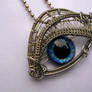 Glow Blue - Cerulean Silver Eye Pendant 2