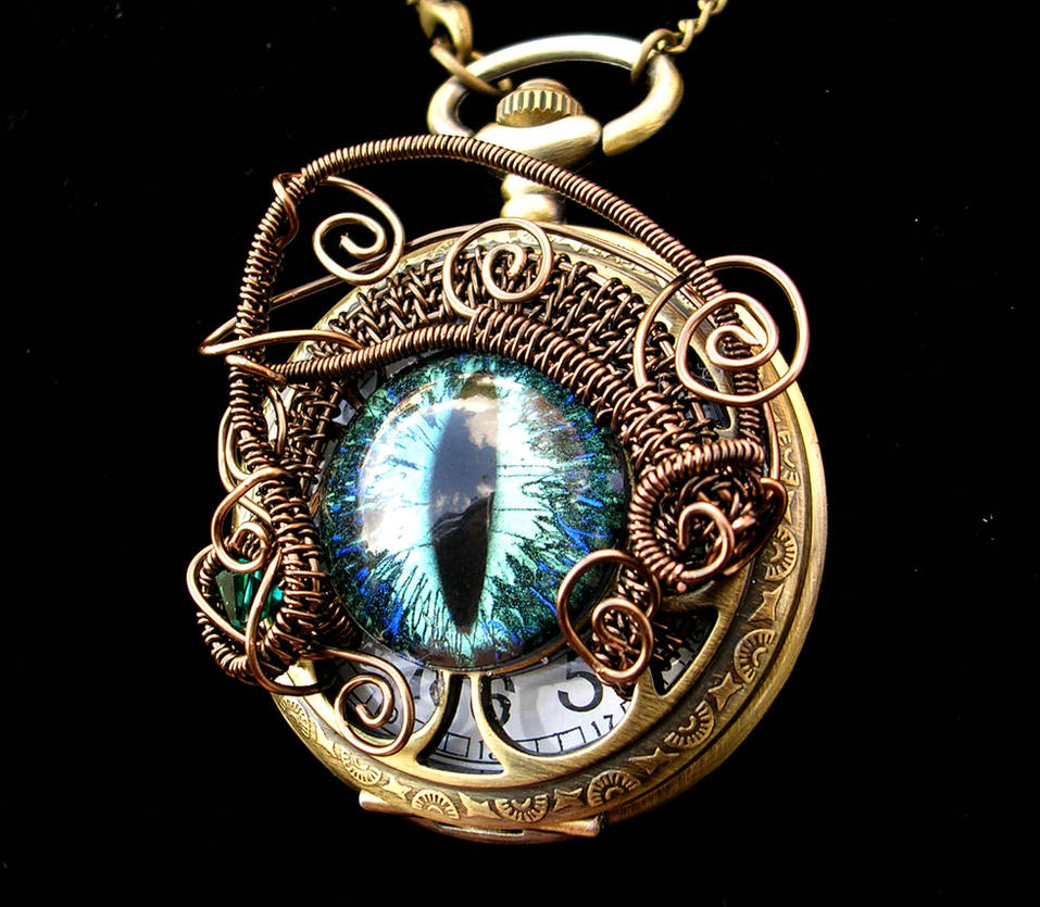 Wire Wrap Super Shift Time Piece Pocket Watch 2 by LadyPirotessa