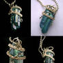 Aqua Aura Crystals - Pendant Silver Sisters Three