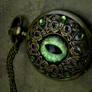 Regal Pocket Watch - Peridot Green Eye