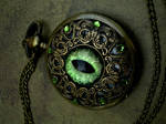 Regal Pocket Watch - Peridot Green Eye by LadyPirotessa