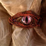 Copper Steampunk Violet Dragon Eye Bracelet Pic2