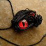 Custom - Black Wire Wrapped - Fire Dragon Eye