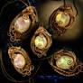 Angel's Omen Pendant - Brass Gold Fauz Opal