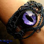 Wire Wrapped Dragon Eye Bracelet - Violet Black
