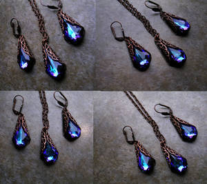 Twilight Ocean Copper - Swarovski Filigree Set