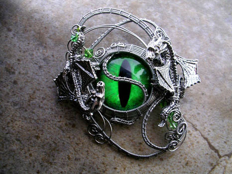 Yin Yang Double Dragon - Neon Green Eye Wire