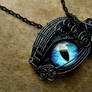 Custom - Wire Wrapped Pendant Dragon Eye Sky Ocean