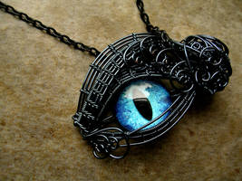 Custom - Wire Wrapped Pendant Dragon Eye Sky Ocean