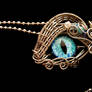 Aqua Sky Dragon Eye Pendant Necklace