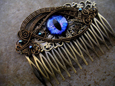 Blue Dragon Bronze hair comb stick fork