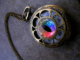 Rainbow Pocket Watch Pendant in Bronze Timepiece